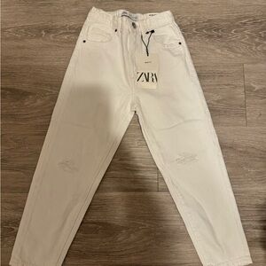 Zara Girls White Mom Jeans